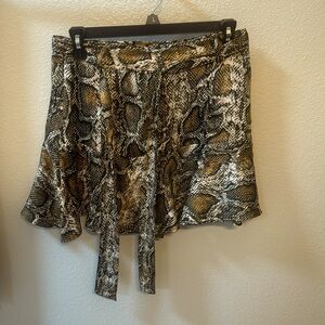 Zara Animal Print Satin Mini Skort